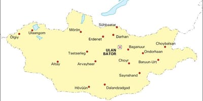 ಮಂಗೋಲಿಯಾ ನಕ್ಷೆ ನಗರಗಳು